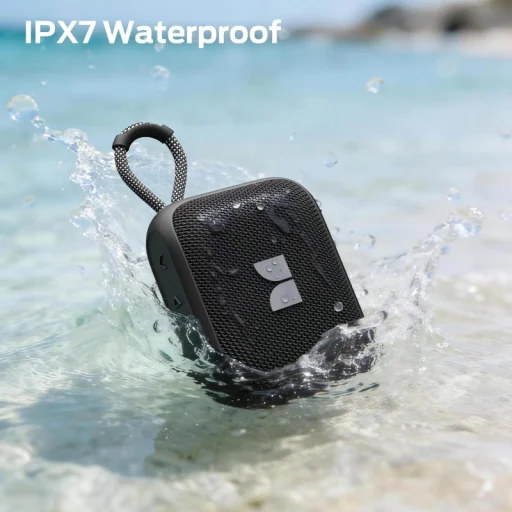 Bluetooth Hangszóró Monster S520, 5W, TWS, RGB, Vízálló, Fekete - 4
