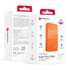 Oranžová powerbanka Forcell F-Energy SuperSlim F10K8 kompatibilná s MagSafe QC4.0 PD3.0 15W 10000 mAh