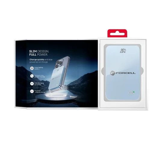 Forcell F-Energy SuperSlim F10K8 QC4.0 PD3.0 15W 10000 mAh powerbanka kompatibilná s MagSafe modrá - 9