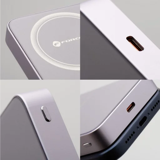 Fialová Forcell F-Energy SuperSlim F10K8 MagSafe kompatibilná powerbanka QC4.0 PD3.0 15W 10000 mAh - 7