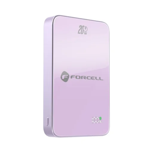 Fialová Forcell F-Energy SuperSlim F10K8 MagSafe kompatibilná powerbanka QC4.0 PD3.0 15W 10000 mAh - 3