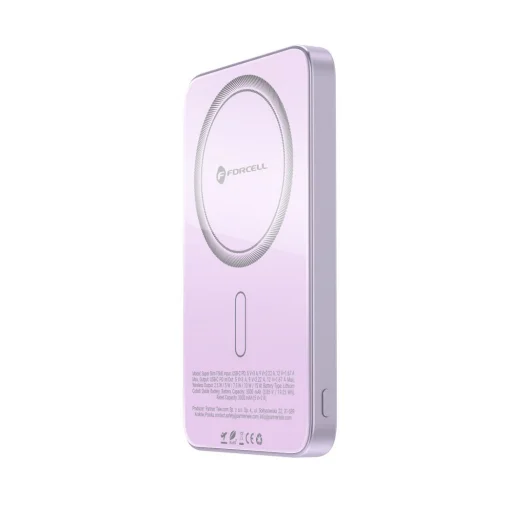 Forcell F-Energy SuperSlim F5K8 QC4.0 PD3.0 15W 5000 mAh fialová MagSafe kompatibilná powerbanka - 5