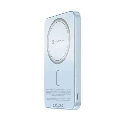 Modrá powerbanka Forcell F-Energy SuperSlim F5K8 kompatibilná s MagSafe QC4.0 PD3.0 15 W 5000 mAh - 5