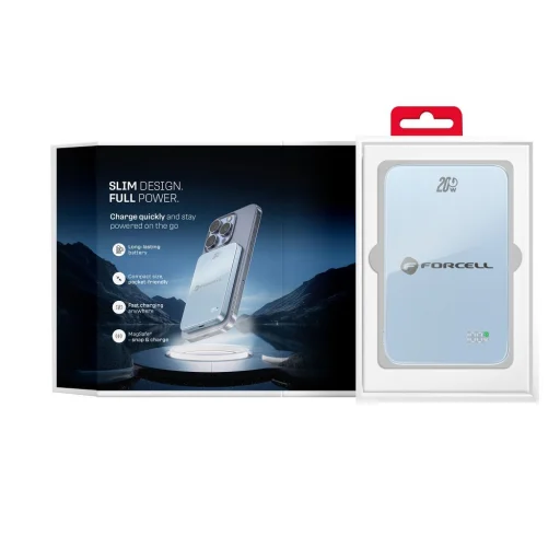 Modrá powerbanka Forcell F-Energy SuperSlim F5K8 kompatibilná s MagSafe QC4.0 PD3.0 15 W 5000 mAh - 12