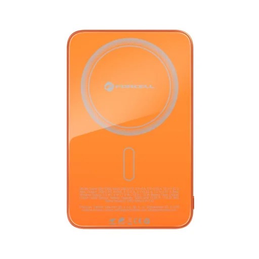 Oranžová powerbanka Forcell F-Energy SuperSlim F5K8 kompatibilná s MagSafe QC4.0 PD3.0 15W 5000 mAh - 2