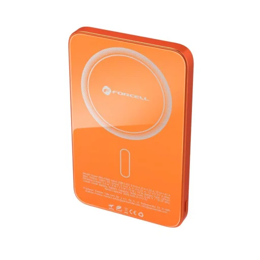 Oranžová powerbanka Forcell F-Energy SuperSlim F5K8 kompatibilná s MagSafe QC4.0 PD3.0 15W 5000 mAh - 4