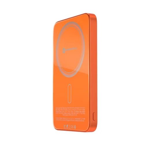 Oranžová powerbanka Forcell F-Energy SuperSlim F5K8 kompatibilná s MagSafe QC4.0 PD3.0 15W 5000 mAh - 5