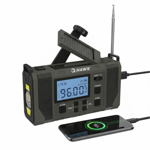 Hawk HWRDI420GN Radio Solar Dynamo With Flashlight - 2
