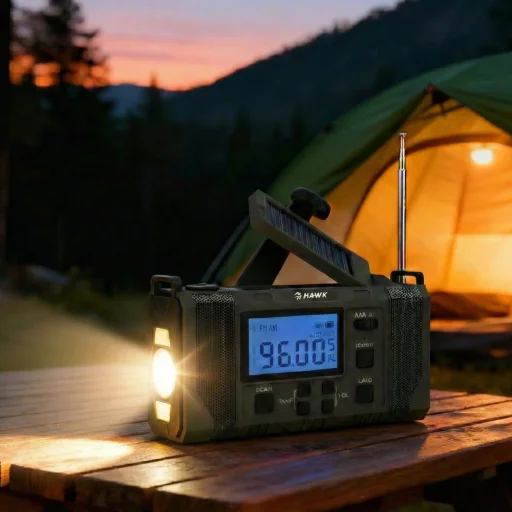 Hawk HWRDI420GN Radio Solar Dynamo With Flashlight - 8