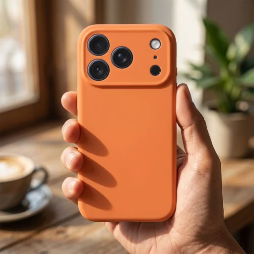 iPhone 17 Pro Forcell F-Protect Rubber Premium MagSafe kompatibilis narancssárga tok - 4