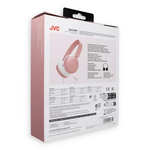 JVC HA-S31MPE vezetékes fejhallgató rózsaszín - 5