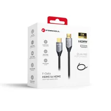 Forcell Cafule HDMI 2.1 kábel 8K 60Hz / 4K 120Hz – Ultra High Speed, HDR, eARC, VRR, 48Gbps 1 m fekete