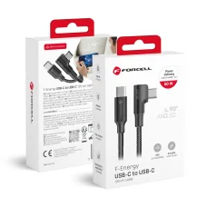 Forcell F-Energy QC4.0 PD 3A 60W Cafule 90° USB-C – USB-C kábel 1,2 m CC-1Deg čierny
