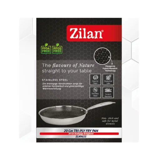 Panvica Zilan ZLN9655 Hexachef, 20 cm, 1 liter, 3-vrstvová, hexagonálny hybridný nepriľnavý vnútorný povrch - 3