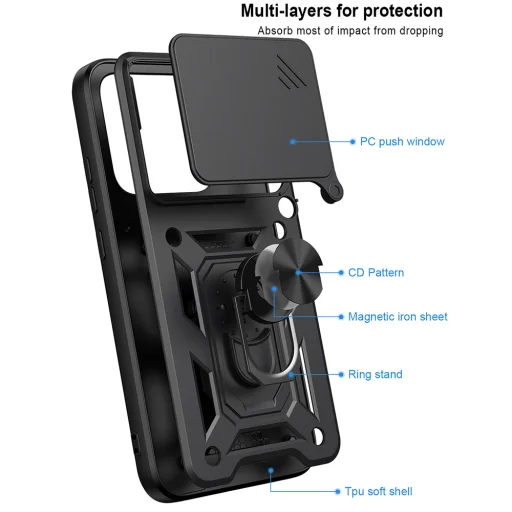  Motorola Edge 70 Pro Fekete Techsuit CamShield Series tok - 3