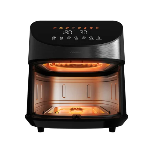 Deerma - Forrólevegős sütő (KZ150W) - 8L, 1700W, 200°C, 3D forrólevegős keringtetés, Érintőképernyős vezérlés - Fekete - 2