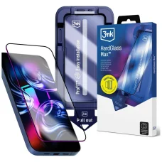iPhone 17 Pro 3MK HardGlass Max applikátorral fekete üvegfólia