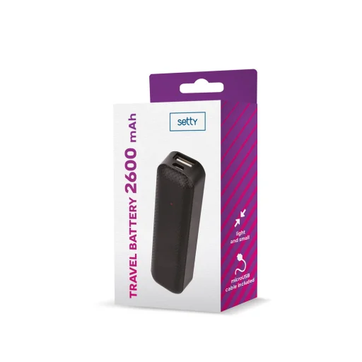 Setty 2600 mAh mini fekete powerbank - 2