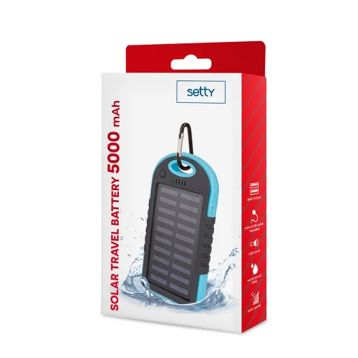 Setty napelemes powerbank 5000 mAh kék R - 2