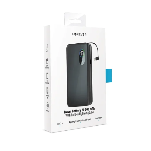 Forever Core 20000 mAh powerbank + Lightning kábel fekete - 5