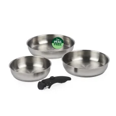 Russell Hobbs RH04033 rozsdamentes acél 4 részes, csíptethető nyelű serpenyő szett