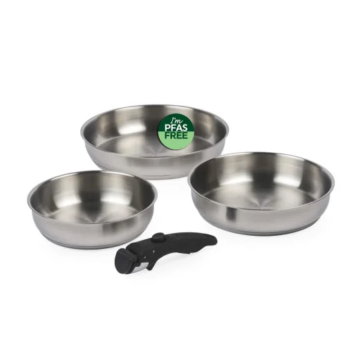 Russell Hobbs RH04033 rozsdamentes acél 4 részes, csíptethető nyelű serpenyő szett - 1