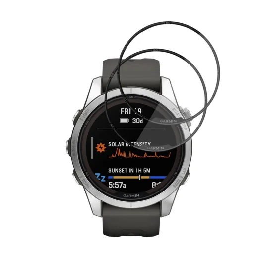 Garmin Fenix 7S Pro Solar Fekete Techsuit Nano Flex üvegfólia (2 darab) - 2
