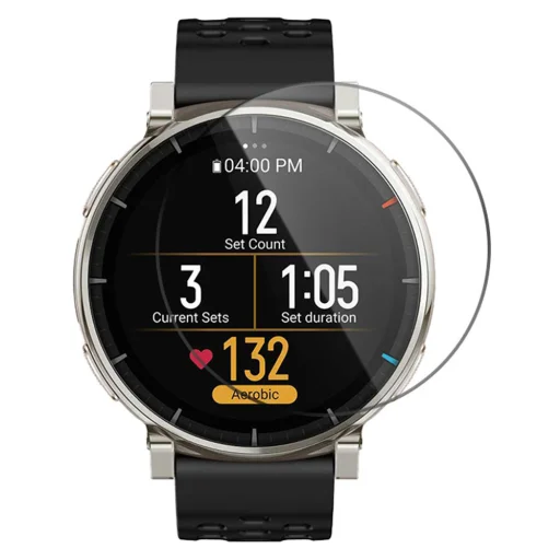 Amazfit Active 3 Prémiové čierne ochranné sklo Techsuit Nano Flex (balenie 2 kusy) - 2