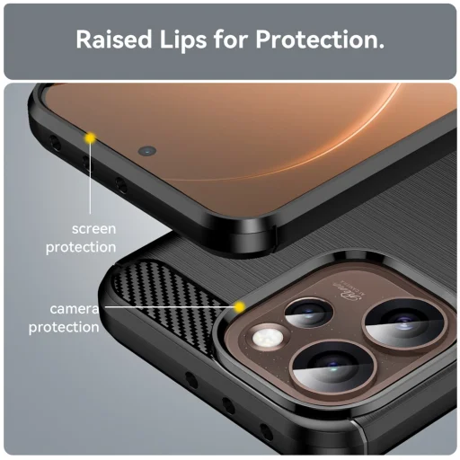 Oppo Reno15 Pro Max Fekete Techsuit Carbon Silicone tok - 4