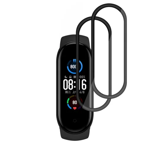 Xiaomi Mi Band 5 / 6 / 6 NFC / Amazfit Band 5 Čierne Techsuit - Nano Flex (balenie 2 ks) ochranné sklo - 2