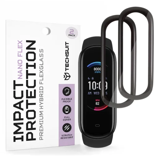 Amazfit Band 5 Čierne Techsuit Nano Flex ochranné sklo (2 kusy) - 1