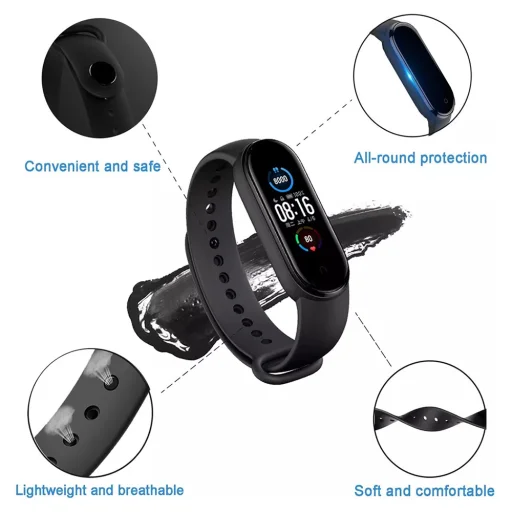 Xiaomi Mi Band 5 / 5 NFC / 6 / 6 NFC / Amazfit Band 5 remienok Techsuit (W013) - tmavomodrý - 6