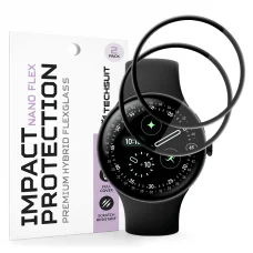 Google Pixel Watch 4 45mm čierne Techsuit Nano Flex (2 pack) ochranné sklo