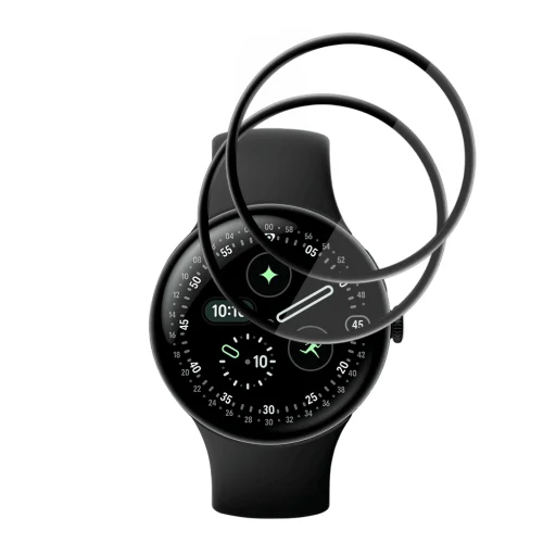 Google Pixel Watch 4 45mm čierne Techsuit Nano Flex (2 pack) ochranné sklo - 2