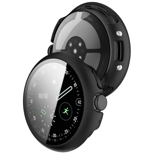 Google Pixel Watch 4 45mm Čierne puzdro Techsuit Defense360 Pro + Ochranné sklo - 3