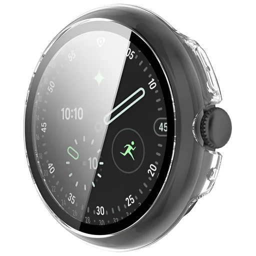 Google Pixel Watch 4 45mm Priehľadný Techsuit Defense360 Pro + puzdro s ochranou displeja - 2