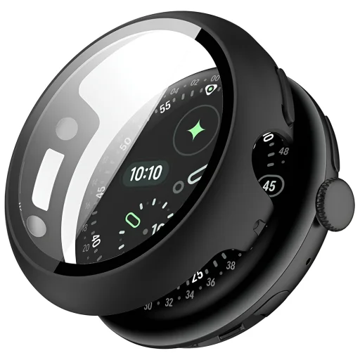 Google Pixel Watch 4 45mm Čierne puzdro Techsuit Defense360 Pro + Ochranné sklo - 1