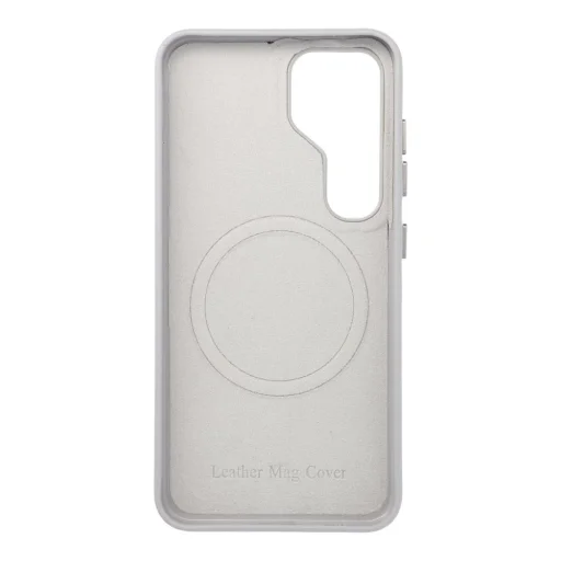Samsung Galaxy S25 sivé puzdro z ekokože Leather Mag Cover kompatibilné s MagSafe - 3