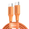 UGREEN L502 USB-C – USB-C nylonový opletený kábel, Power Delivery 5 A, oranžový, 1 m thumbnail