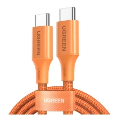 UGREEN L502 USB-C – USB-C nylonový opletený kábel, Power Delivery 5 A, oranžový, 1 m