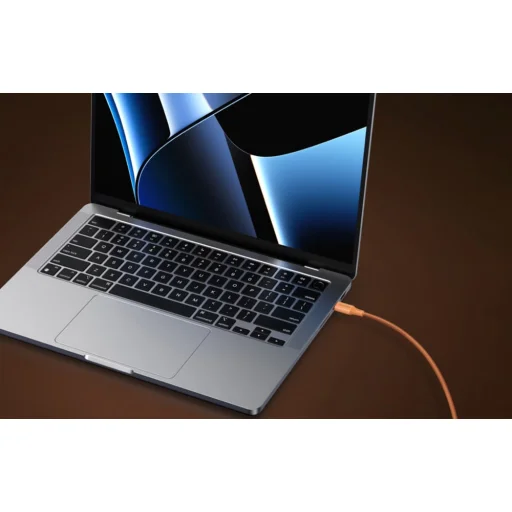 UGREEN L502 USB-C – USB-C nylonový opletený kábel, Power Delivery 5 A, oranžový, 1 m - 4