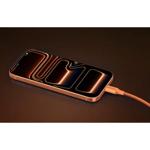 UGREEN L502 USB-C – USB-C nylonový opletený kábel, Power Delivery 5 A, oranžový, 1 m - 5