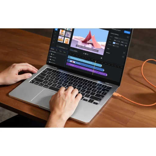 UGREEN L502 USB-C – USB-C nylonový opletený kábel, Power Delivery 5 A, oranžový, 1 m - 7