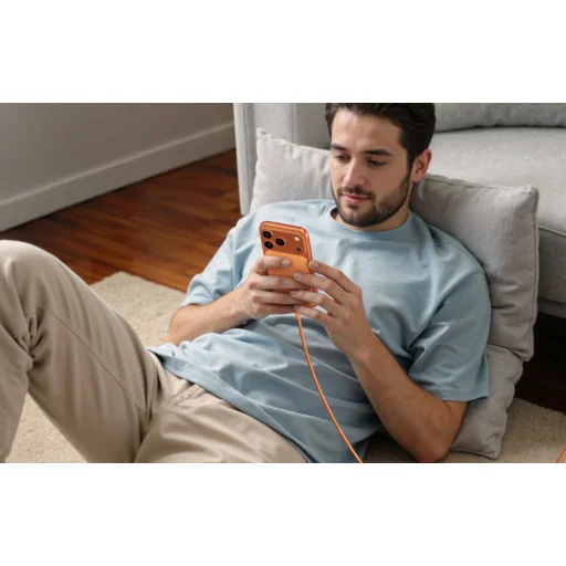 UGREEN L502 USB-C – USB-C nylonový opletený kábel, Power Delivery 5 A, oranžový, 1 m - 8