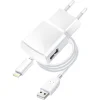 Blue Star USB-A 1A 5W sieťový nabíjací adaptér + USB-A – Lightning kábel TFK-TC-1100B biely thumbnail