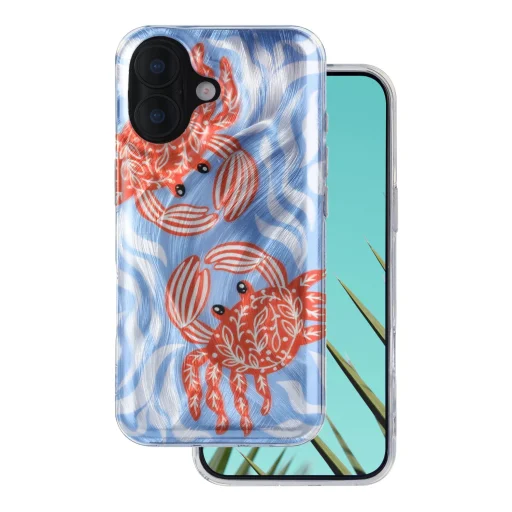 iPhone 16 kék Ultra Trendy nyári rák mintás tok - 1