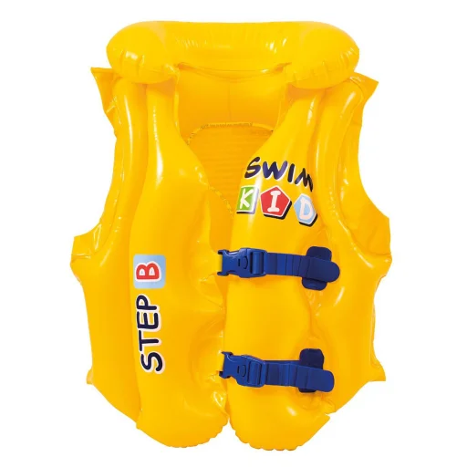 Avenli Swim Kind Step B 26-702000 nafukovacia plávacia vesta, 3 vzduchové komory, 2 bezpečnostné pracky, pre deti od 3 do 6 rokov, žltá farba. - 1