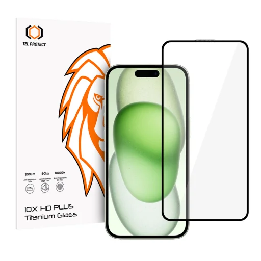 iPhone 15 Tel Protect 10X HD Plus Titanium tvrdené ochranné sklo na displej, balenie v obálke - 1