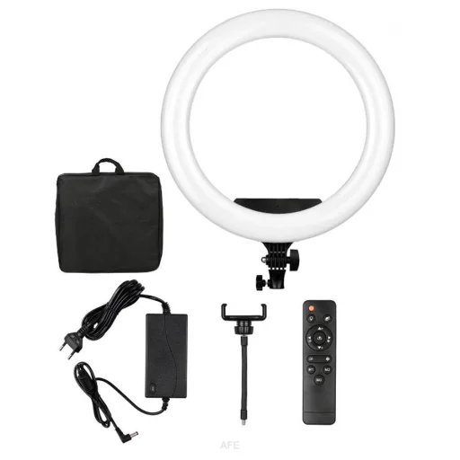 56cm G-90 čierne LED kruhové svetlo, kruhová lampa, ringlight so statívom - 1