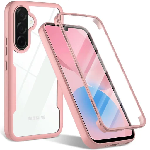 Samsung Galaxy A27 5G Rózsaszín Techsuit - ColorVerse 360 Sorozat + Képernyővédő tok - 1